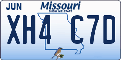 MO license plate XH4C7D