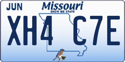 MO license plate XH4C7E