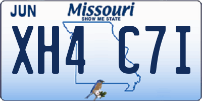 MO license plate XH4C7I