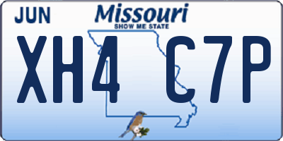 MO license plate XH4C7P