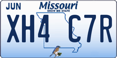 MO license plate XH4C7R