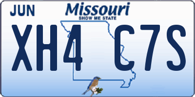 MO license plate XH4C7S