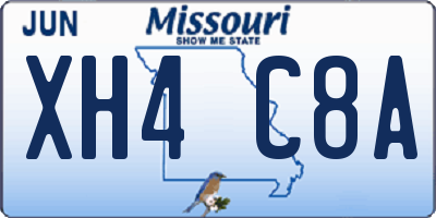MO license plate XH4C8A