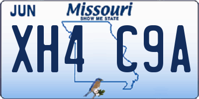 MO license plate XH4C9A