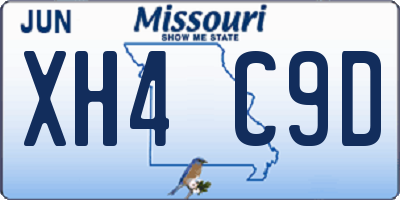 MO license plate XH4C9D