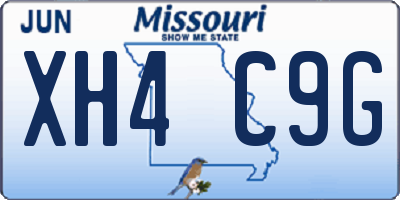 MO license plate XH4C9G