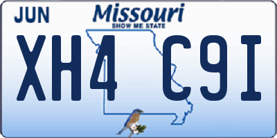 MO license plate XH4C9I
