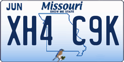 MO license plate XH4C9K