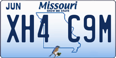 MO license plate XH4C9M