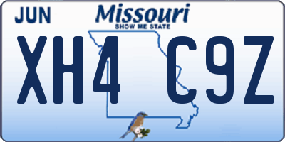 MO license plate XH4C9Z
