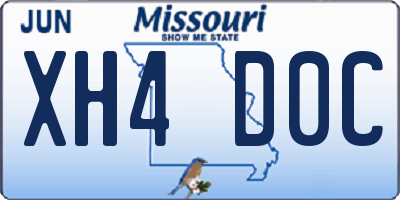 MO license plate XH4D0C