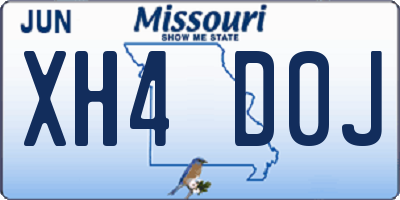 MO license plate XH4D0J