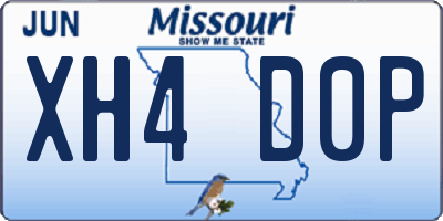MO license plate XH4D0P