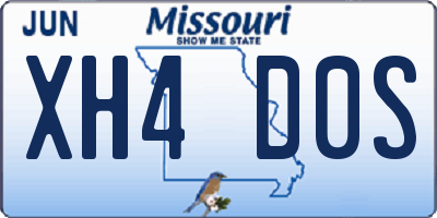 MO license plate XH4D0S