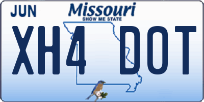 MO license plate XH4D0T
