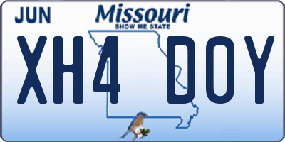 MO license plate XH4D0Y