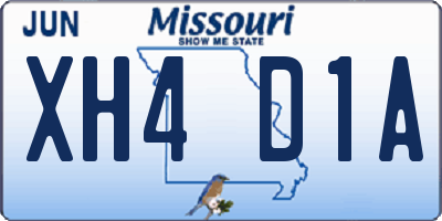 MO license plate XH4D1A