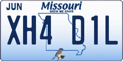 MO license plate XH4D1L