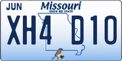MO license plate XH4D1O