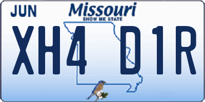 MO license plate XH4D1R