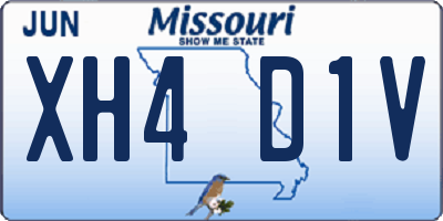 MO license plate XH4D1V