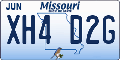 MO license plate XH4D2G