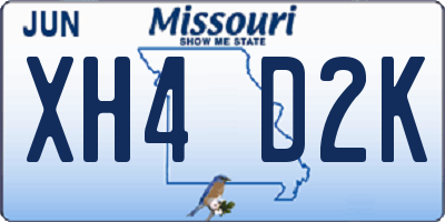 MO license plate XH4D2K