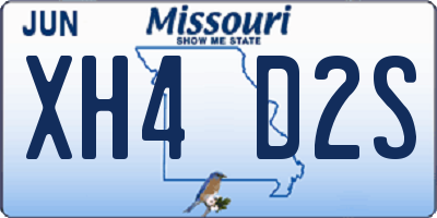 MO license plate XH4D2S