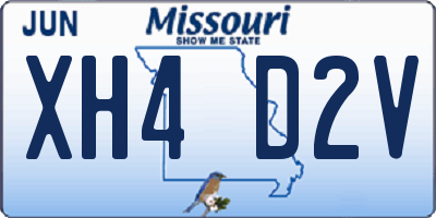 MO license plate XH4D2V