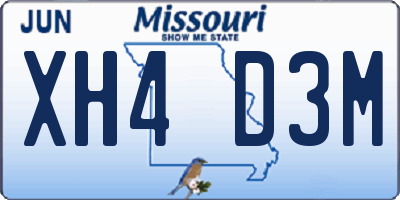 MO license plate XH4D3M