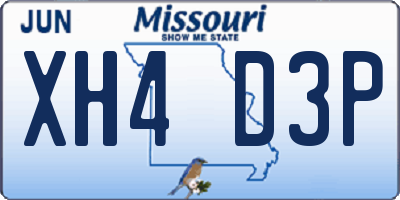 MO license plate XH4D3P
