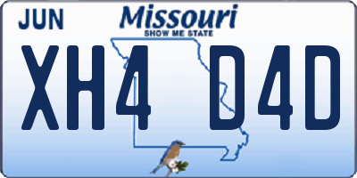 MO license plate XH4D4D