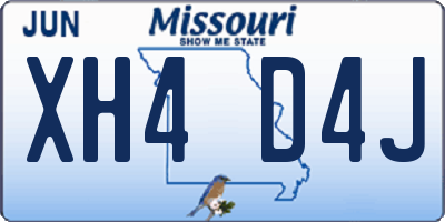 MO license plate XH4D4J