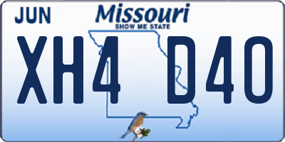 MO license plate XH4D4O