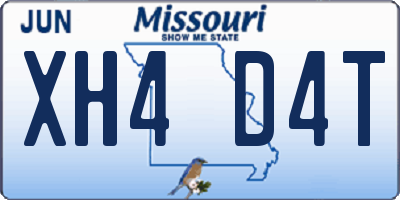 MO license plate XH4D4T