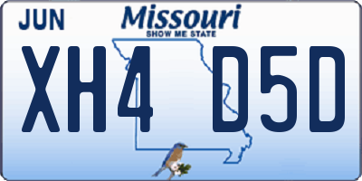 MO license plate XH4D5D
