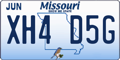 MO license plate XH4D5G