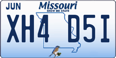 MO license plate XH4D5I