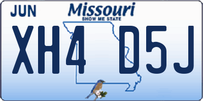 MO license plate XH4D5J