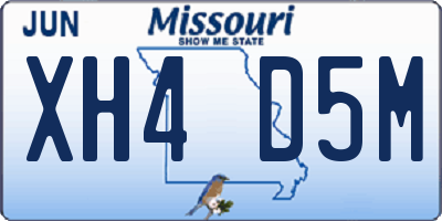 MO license plate XH4D5M