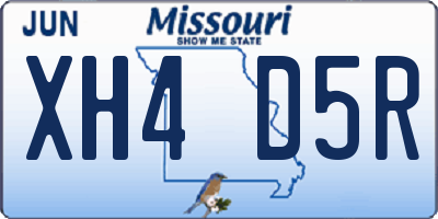 MO license plate XH4D5R