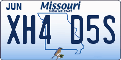 MO license plate XH4D5S