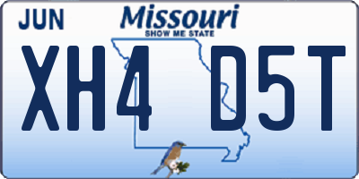 MO license plate XH4D5T