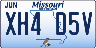 MO license plate XH4D5V