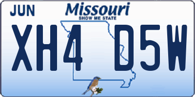 MO license plate XH4D5W