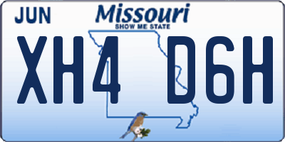 MO license plate XH4D6H