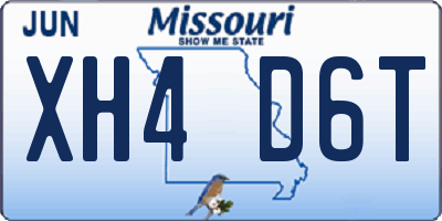 MO license plate XH4D6T