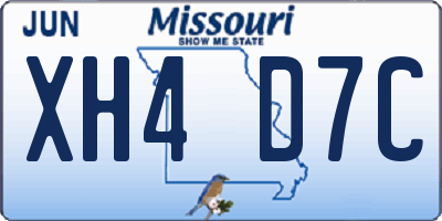 MO license plate XH4D7C