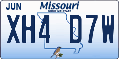 MO license plate XH4D7W