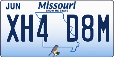 MO license plate XH4D8M
